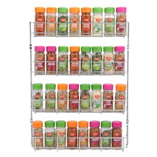 Buckingham 4-Tier Spice Rack Cupboard Jar & Packet Organizer for Kitchen Storage 38.5 cm | Silver