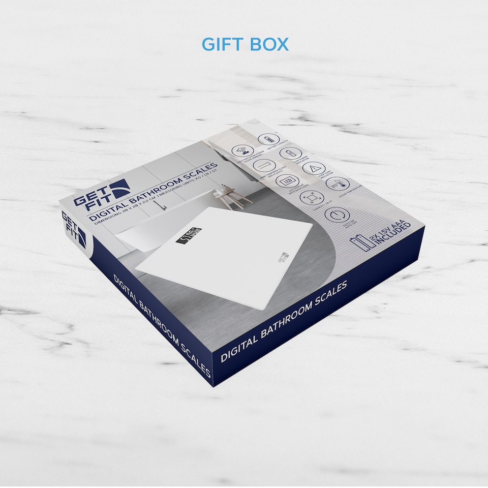 image 1 of Get Fit Digital Weighing Bathroom Scale - Lcd Display & Automatic On / Off - Room Temperature & Battery Health Indicator | Clear | Transparent | 29x29cm | 1