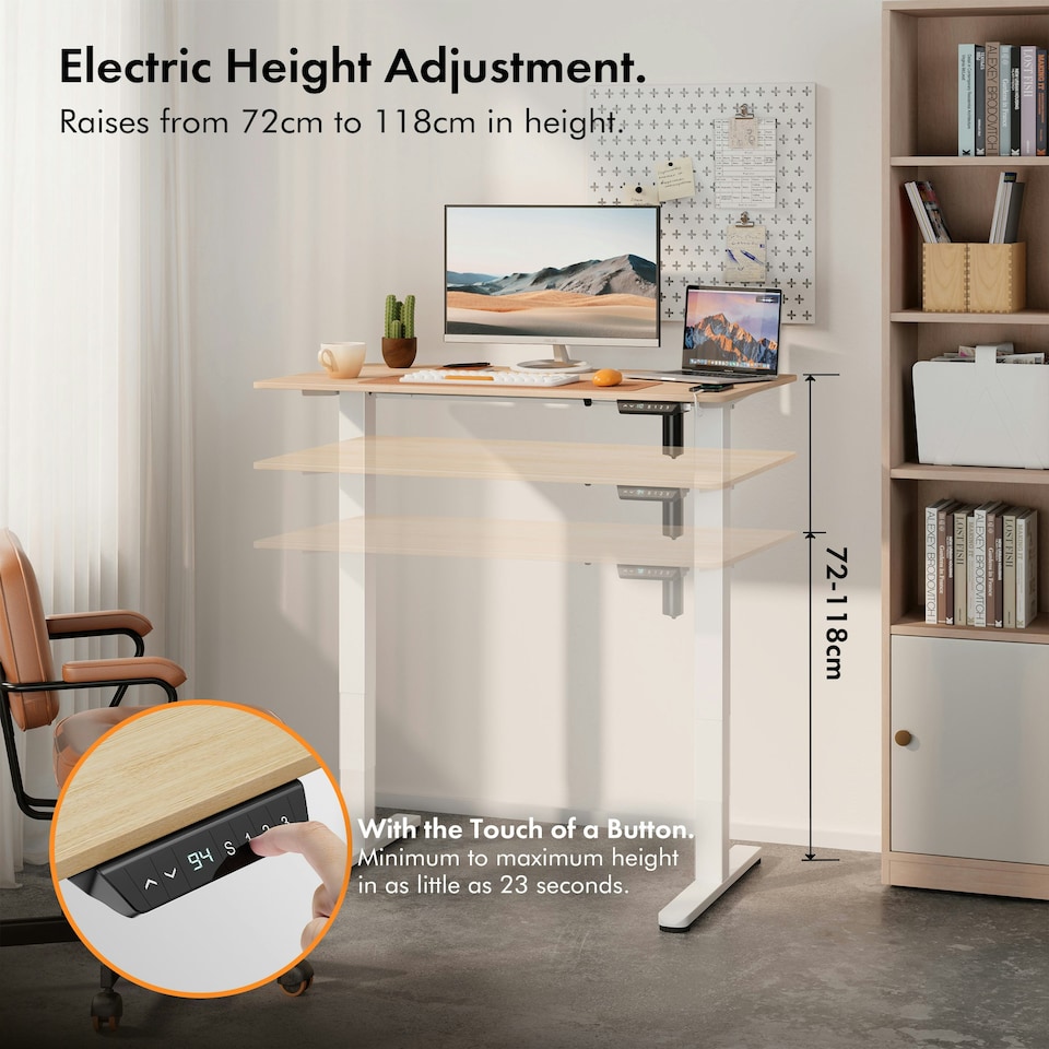 image 1 of VonHaus Adjustable Electric Standing Desk with USB-C charging