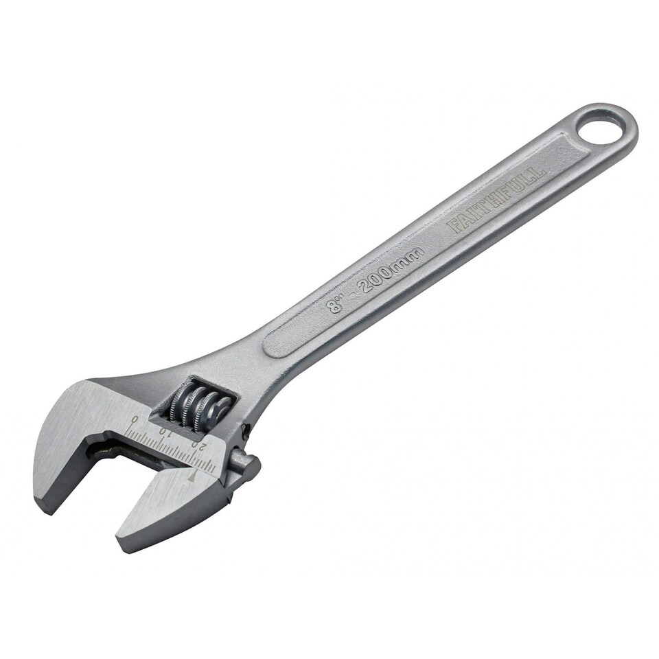 Faithfull Chrome Adjustable Spanner - Multi Colour - 200mm (8in)
