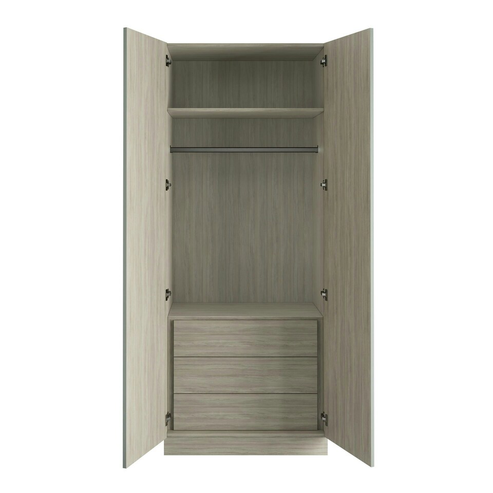 image 1 of Shaker Sage Green Double Wardrobe with Single Rail & Internal Drawers Green