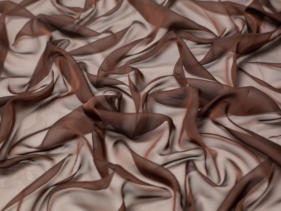 Minerva Core Range Brown Cationic Sheer Chiffon Fabric for Dressmaking, 145cm / 57" Wide - per metre