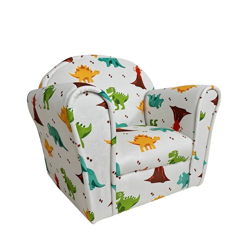 image 1 of Kids Mini Chair Dino - Boucle- L37 x W53 x H45 cm - White