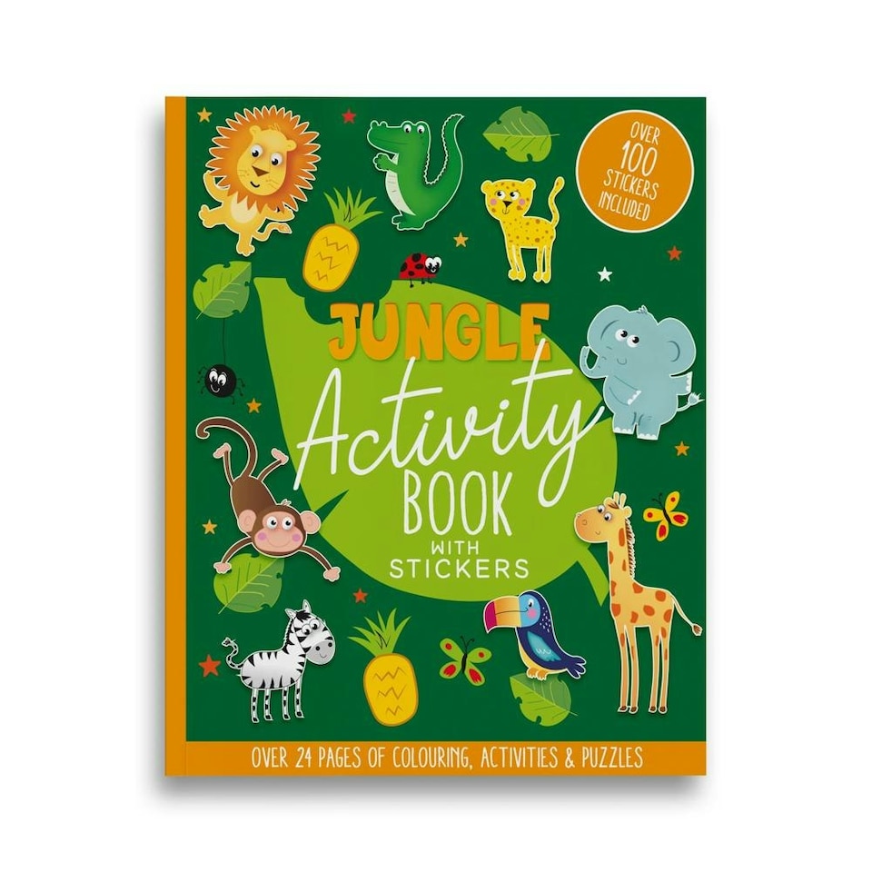 image 1 of 24 Pages Jungle Activity Book with Stickers Green | One Size