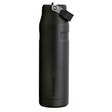 IceFlow Bottle Flip Straw 1.06L Water Bottle | Black | Black | 1