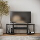 image 1 of URBNLIVING Wide TV Unit Stand S-Tube Entertainment Centre with Storage Shelf, Modern Living Room Cabinet | Black | Black | One Size | 1