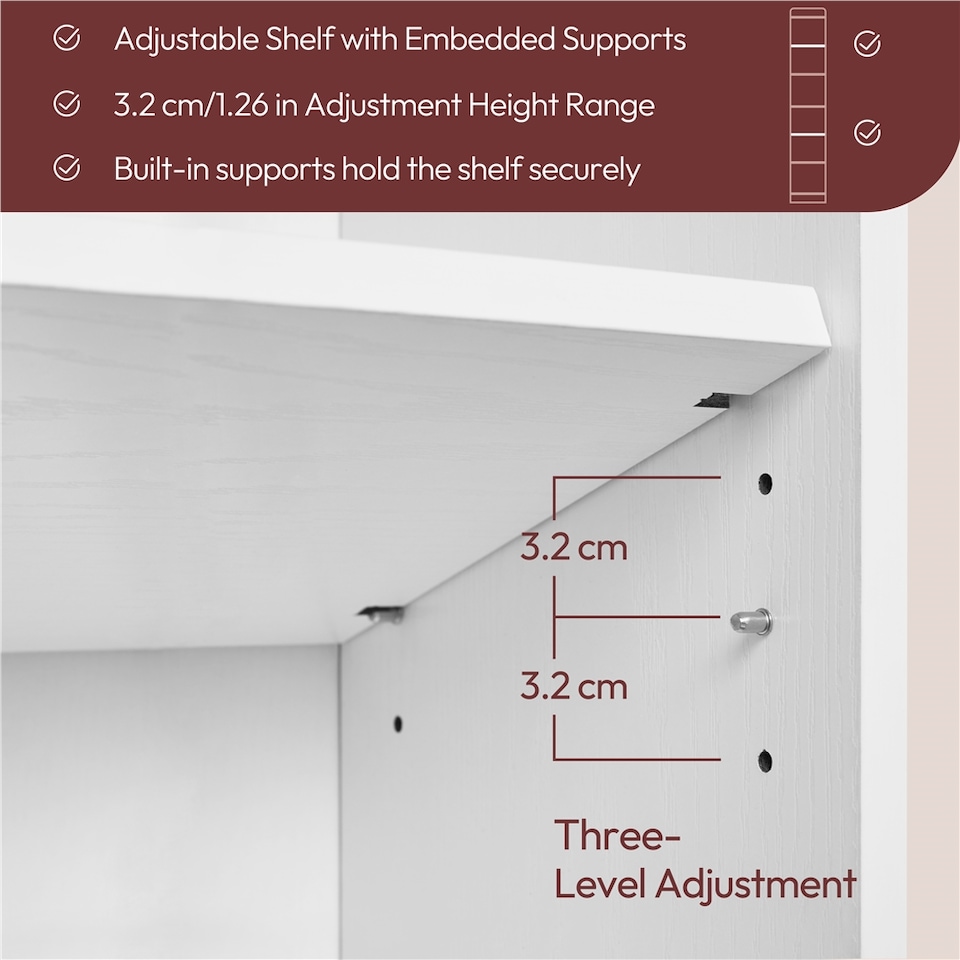 image 1 of Yaheetech 7-layer Narrow Bookshelf with Top Open Compartment | White | One Size