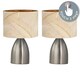 image 2 of First Choice Lighting Set of 2 Valentina Brushed Chrome Touch Lamps with Champagne Embossed Shades Silver | Gold