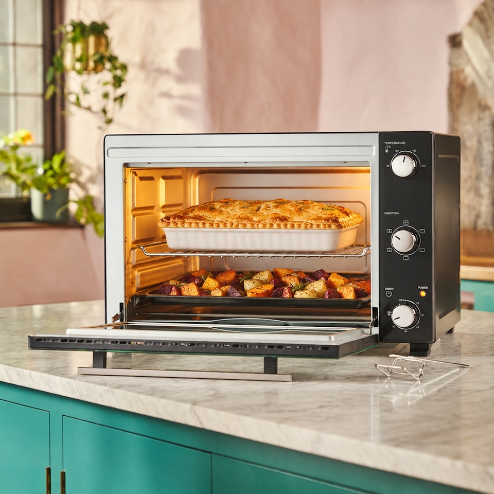 image 1 of Cooks Professional 60L Mini Oven - X-Large Electric Countertop Cooker with Adjustable Temperature & Timer