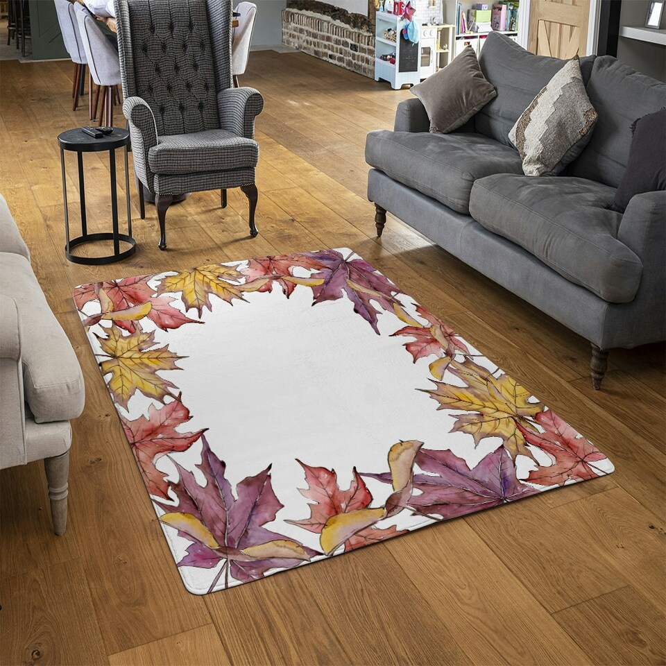 image 1 of Gold & Purple Leaves (Rug) Multi | Small: 60x110cm