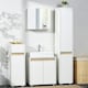 image 8 of kleankin Tall Bathroom Cabinet with Adjustable Shelves, 5-Tier Modern Freestanding Tallboy with Storage Cabinets, White