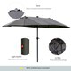 image 4 of Outsunny 4.4m Double-Sided Sun Umbrella Patio Parasol Solar Lights Khaki