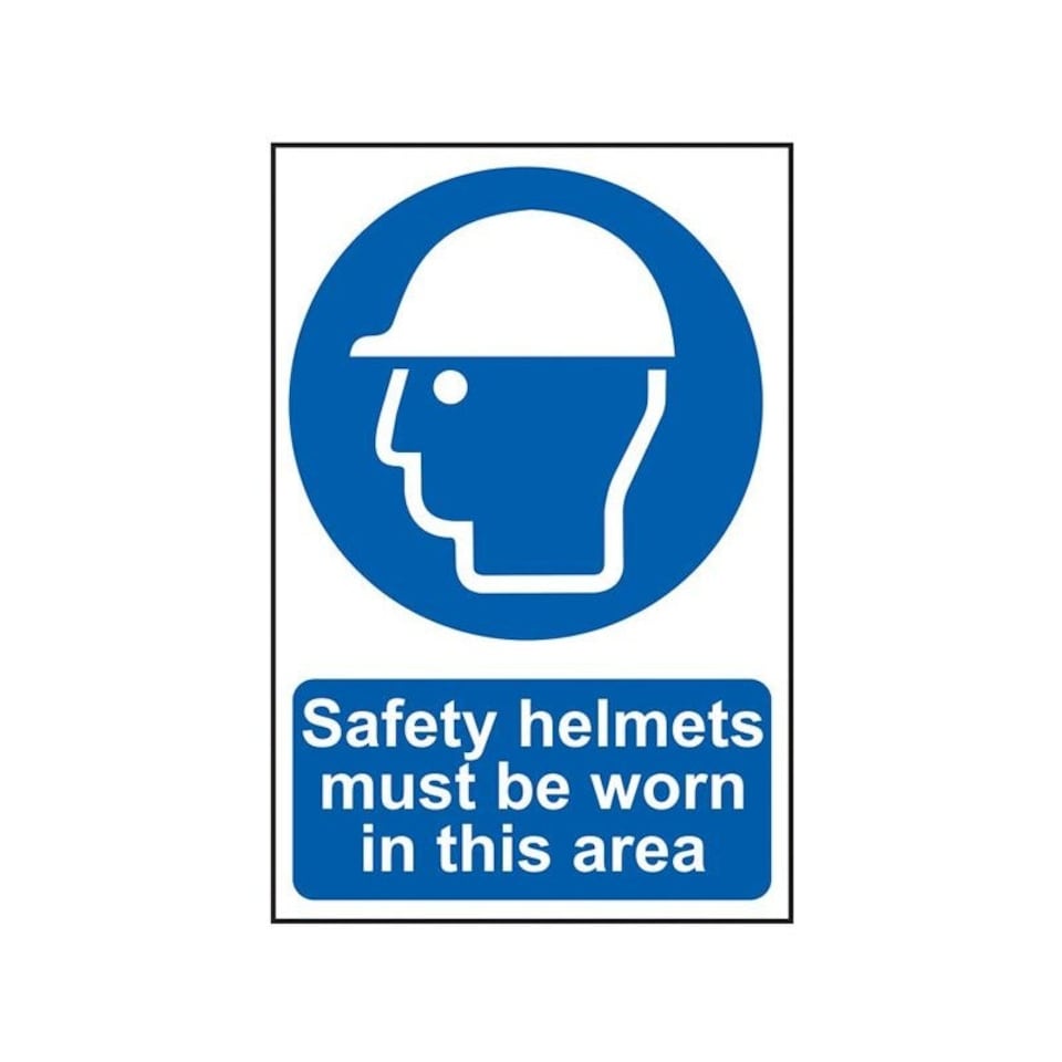 Scan Sign: Safety Helmets Must Be Worn - Multi Colour - 200 x 300mm