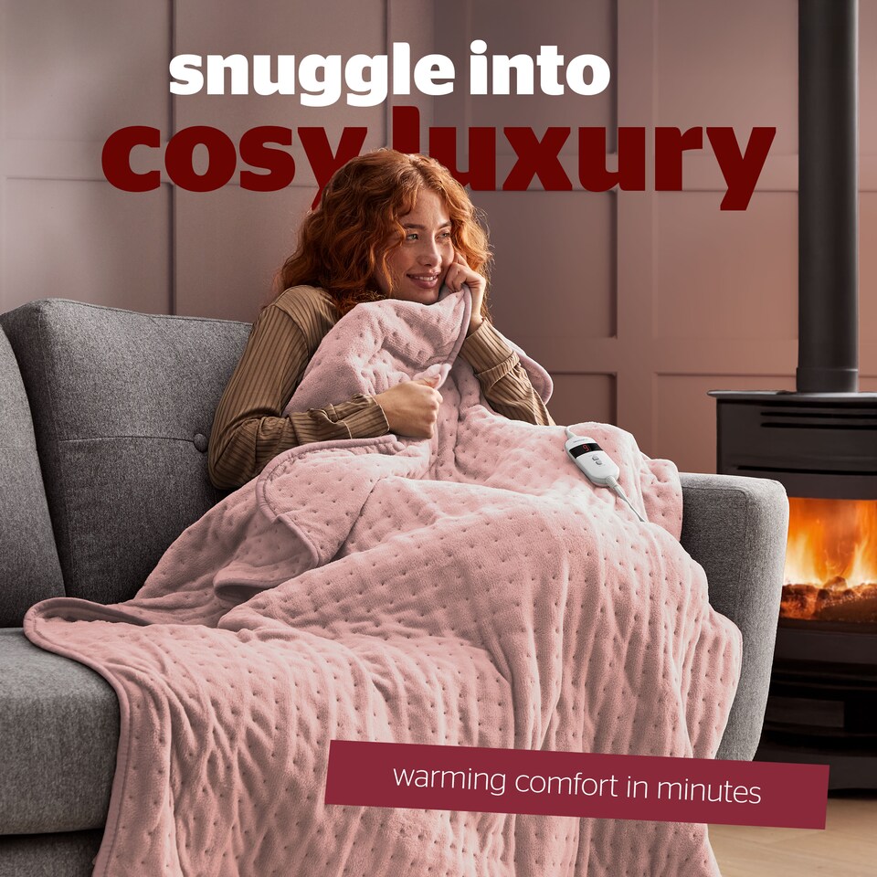 image 1 of Silentnight Luxury Heated Throw, Blush | Pink | Blush | One Size | 1
