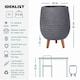 image 3 of Honeycomb Style Dark Grey Planter with Legs, Round Indoor Plant Pot Stand for Indoor Plants by Idealist Lite D30 H43 cm, 19L