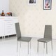 image 4 of Living and Home Set of 2 Faux Leather High Back Dining Chairs - Grey