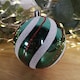 image 5 of Box of 12 8cm Green with White and Red Glitter Shatterproof Christmas Bauble Decoration in PDQ