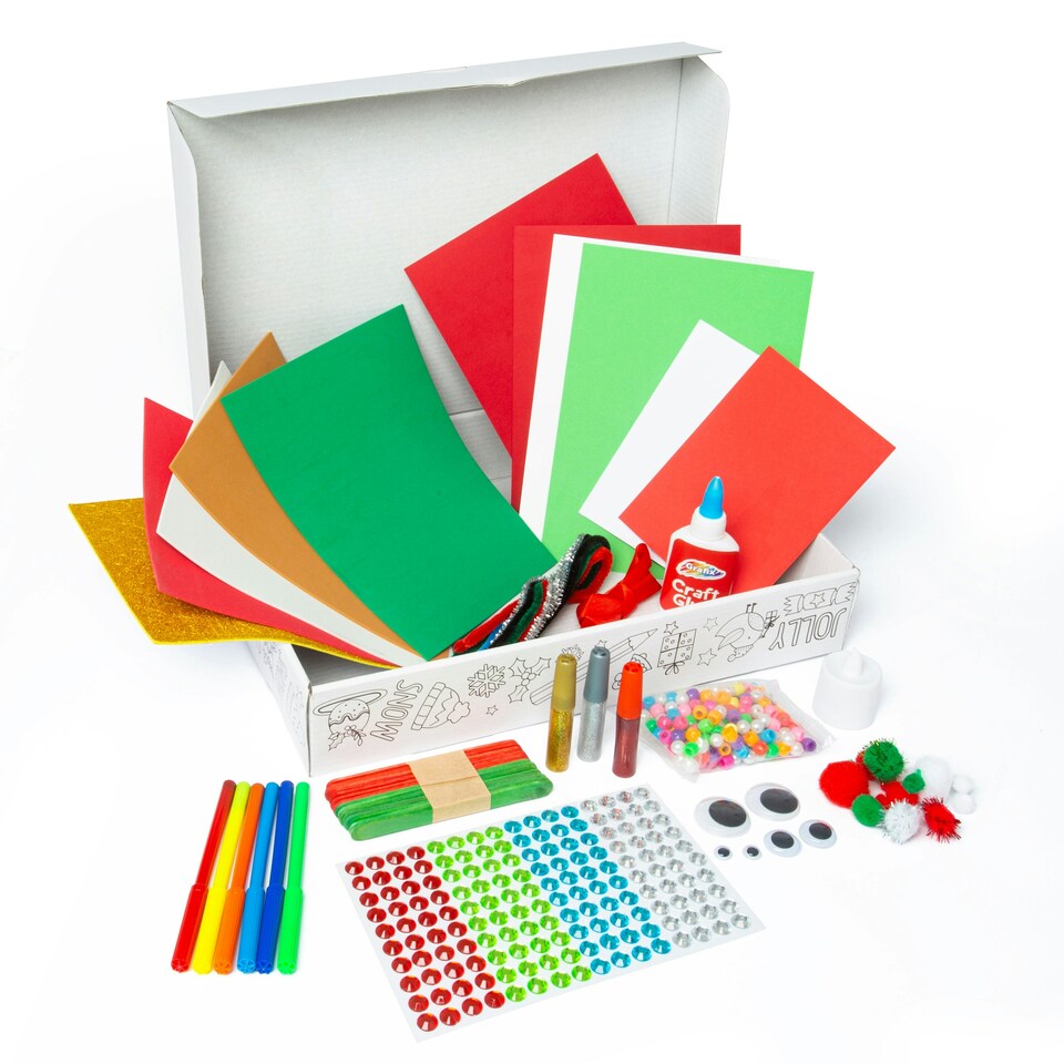 image 1 of Christmas Colour and Keep Craft Box Xmas Decorations Cards Keepsake Festive Fun