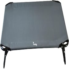 Actiaspet Elevated Folding Dog Bed Indoor Outdoor Pet Cot Steel Frame (Grey, Large)