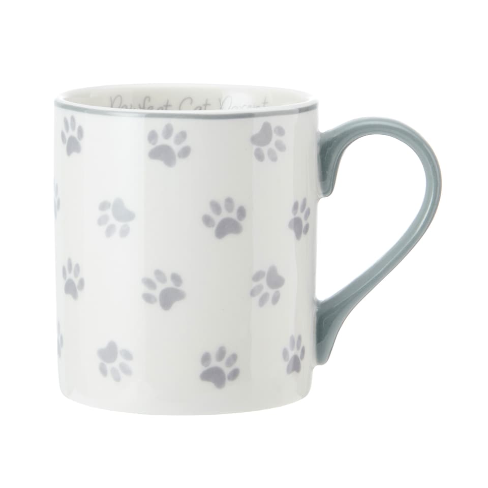 image 1 of Mikasa Pawfect Cat Parent Straight-Sided Porcelain Mug, 280ml | White