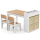 image 7 of COSTWAY Kids Art Table and Chairs Set with 2 Chairs Yellow
