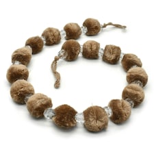 Intimates Pom Pom Crystal Curtain Tieback Pair Brown | Latte