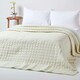 image 4 of Homescapes Cotton Quilted Reversible Bedspread Sage Green and Cream - 150 x 200 cm Green
