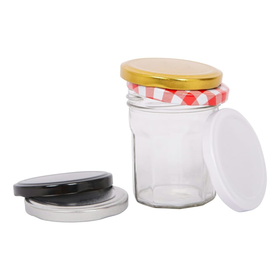 image 1 of Argon Tableware Glass Jam Jars with Lids - 150ml - Pack of 6