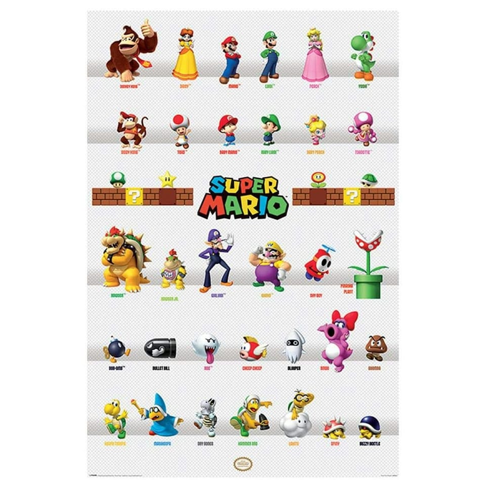 SUPER MARIO (CHARACTER PARADE) MAXI POSTER - POSTER / PRINTS