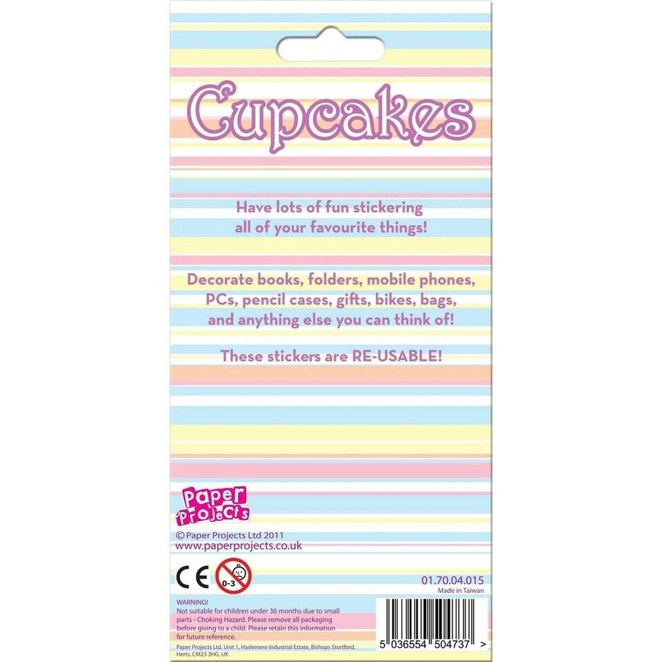 image 1 of Paper Projects Reusable Cupcake Stickers - Multicoloured - One Size