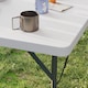image 9 of Outsunny 3ft Folding Camping Table, Heavy Duty Picnic Table with 2 Adjustable Height for Indoor Outdoor Garden, Party, BBQ, White | White | White | 86L x 86W x 74Hcm