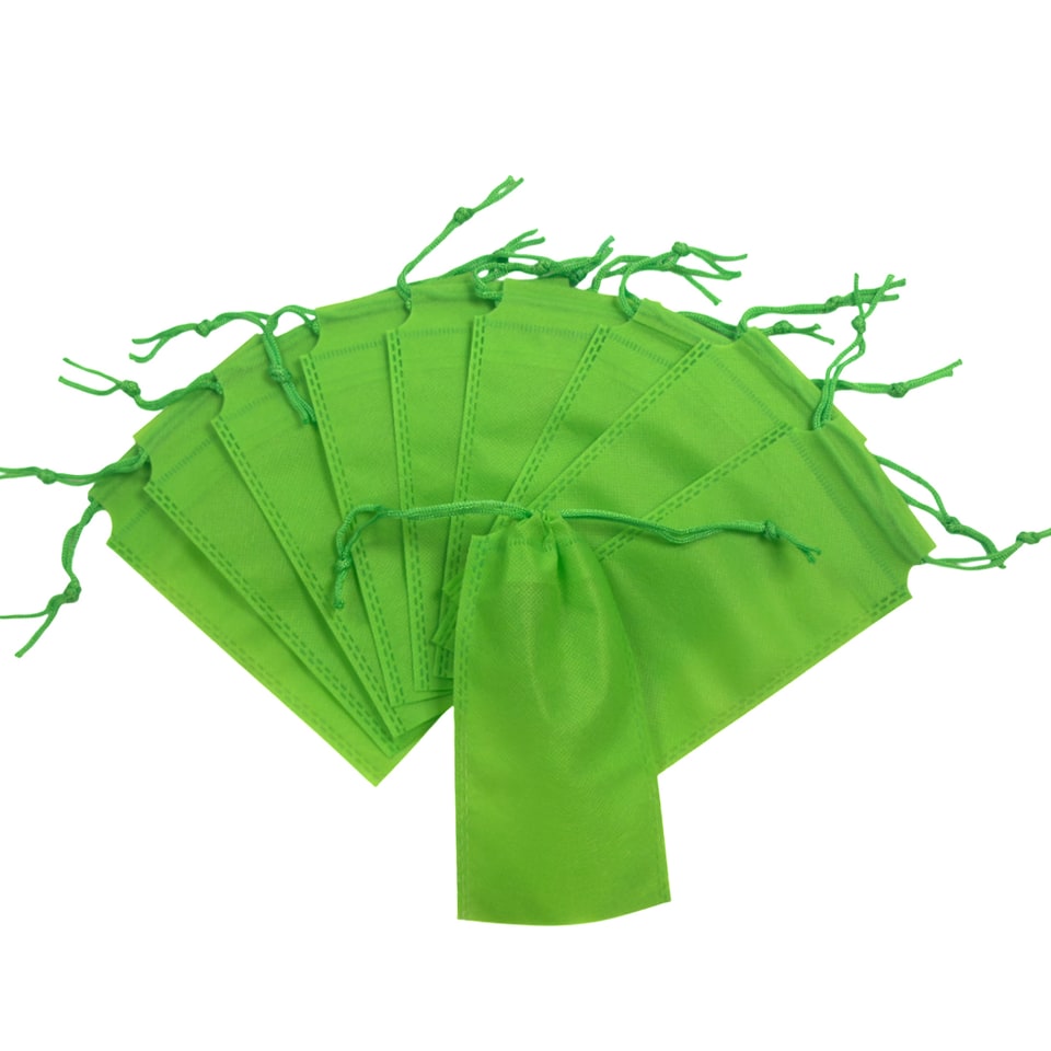 image 1 of Pack of 25 Light Green Coloured 43x34cm Non-Woven Drawstring Bags | Green