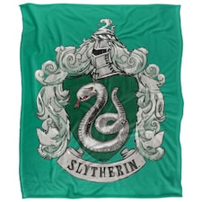 Harry Potter Slytherin Stitched Crest Blanket - Multicoloured - One Size