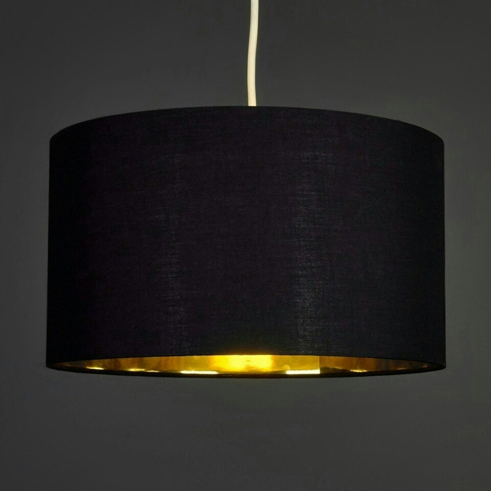 image 1 of ValueLights Large Modern Black And Gold Pendant Ceiling Light Shade