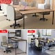 image 4 of Vida Designs Morton Office Chair Computer Desk Table Chair, Beige