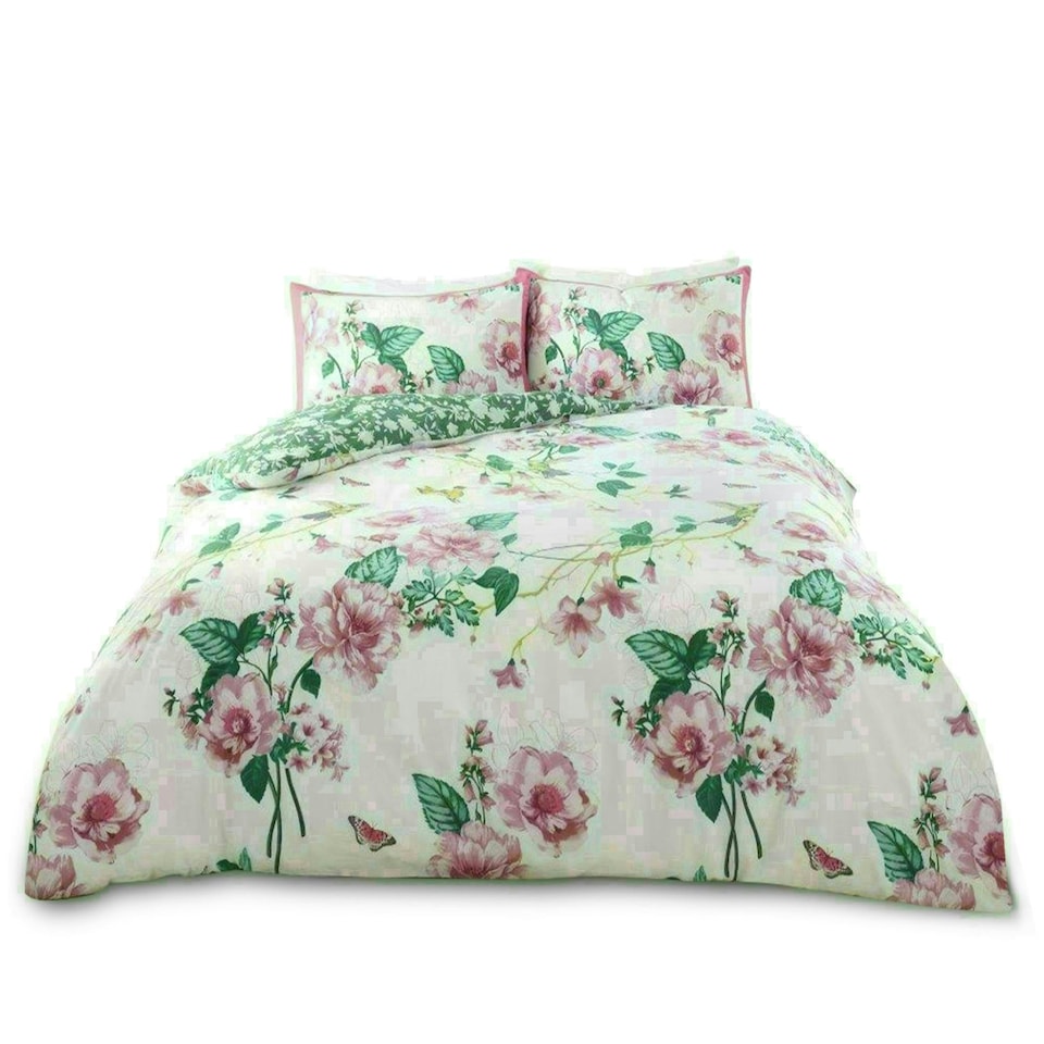 image 1 of Delsie Floral Printed Duvet Cover Set Reversible Polycotton Beddings Multi | Double