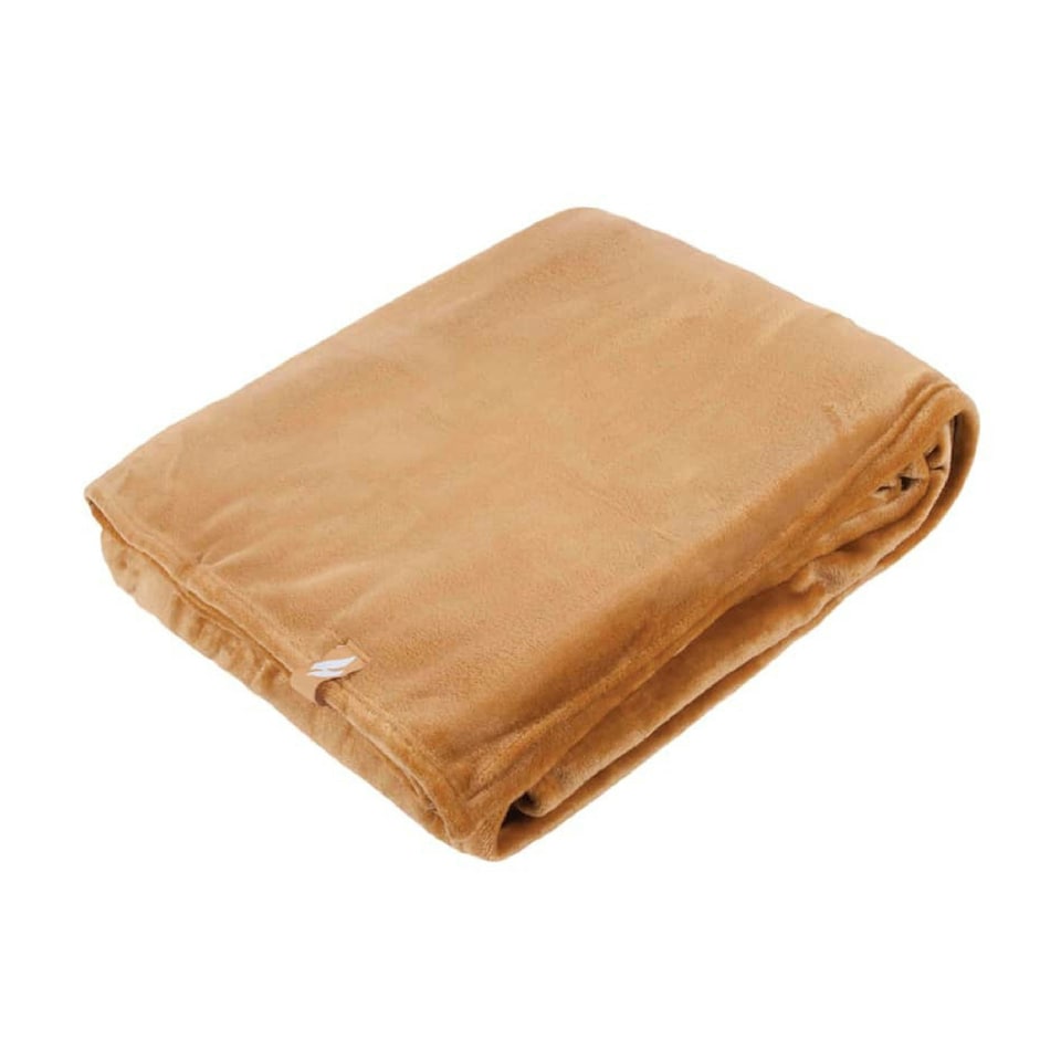 image 1 of Extra Soft Warm Large Luxury Thermal Fleece Throw Blanket - 180 x 200 cm Gold