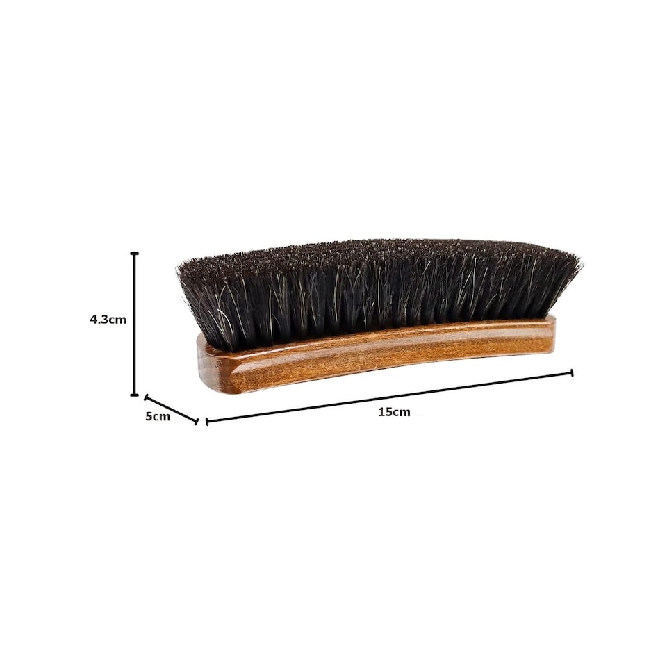 image 1 of BIRCH Horsehair Brush Medium - For Boot and Shoe Polish Application 15cm | Black | Black