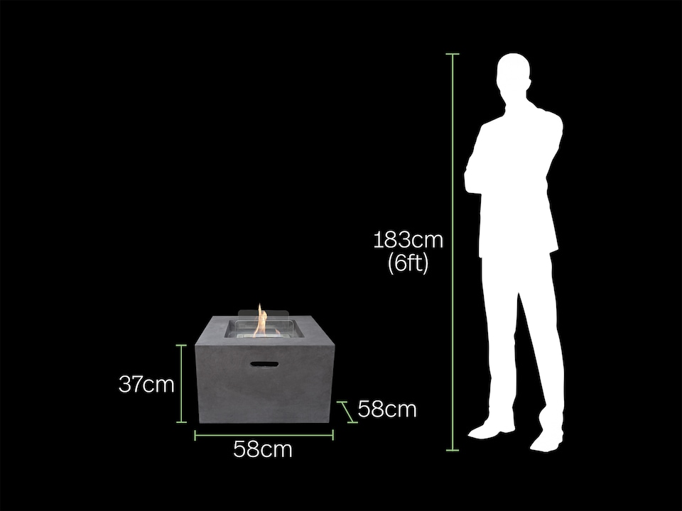 image 1 of Field & Flame Cassia Bio Ethanol Fire Pit in Dark Concrete Grey