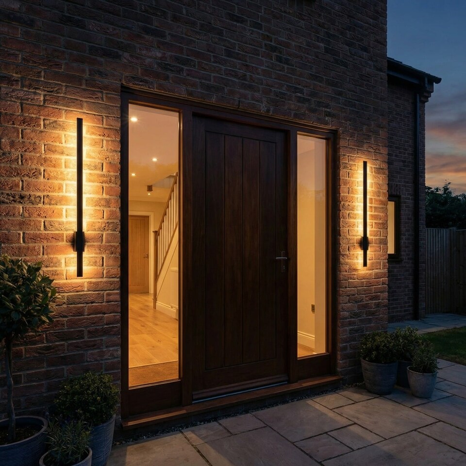 image 1 of Auraglow Linear Indoor & Outdoor LED Wall Light Black | Black | 1 Pack 90cm
