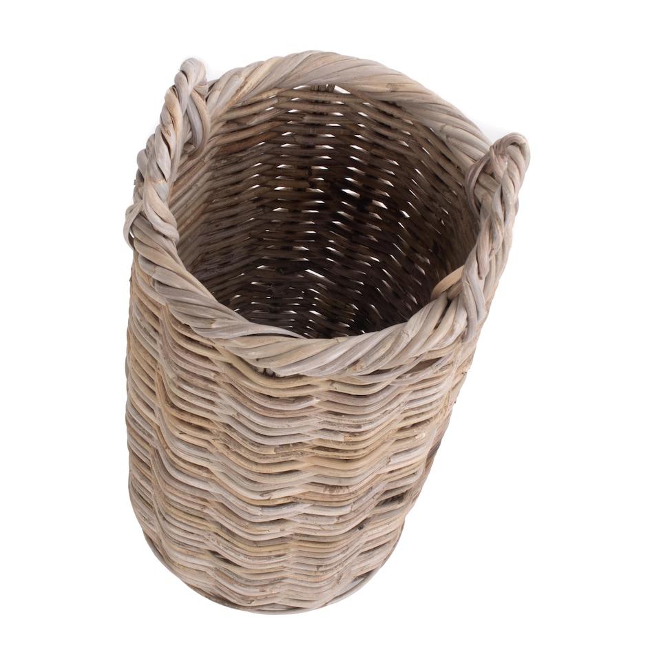 image 1 of Round Rattan Umbrella Basket | Grey | Grey | One Size
