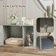 image 7 of PawHut Cat Litter Box Enclosure with Rattan Door, Scratching Mat