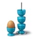 image 1 of Zeal Stack & Store Egg Cups Set with Chrome Stand, Set of 4, Aqua