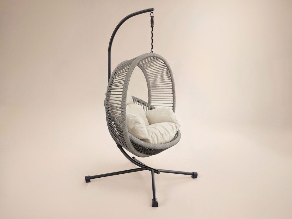 image 1 of SOLACE+CO Lana Garden Egg Chair Light Beige Rattan