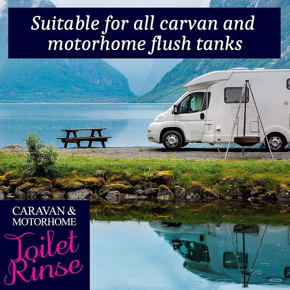 image 1 of Homefront Caravan and Motorhome Pink Toilet Chemical Rinse Solution Fluid Cleaner Formaldehyde Free 8L