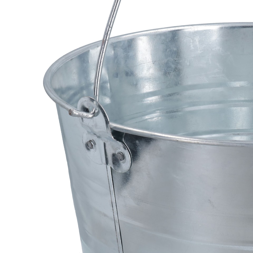 image 1 of 15L Galvanised Steel Metal Bucket Pail Water Coal Fire Greenhouse Garden Plants 2pc