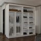 image 4 of Modern Sliding Door Wardrobe with Square Mirror - 150/203cm | White/Black/Grey Bedroom Storage White | 203cm