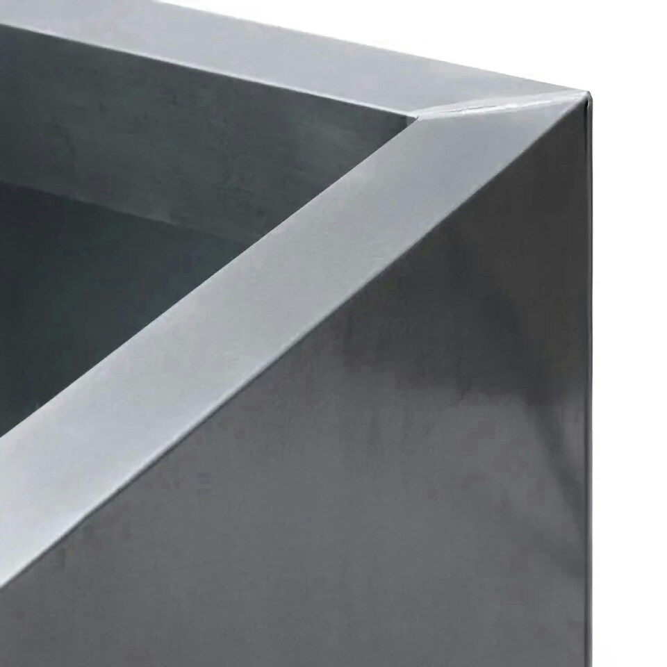 image 1 of Primrose Zinc Galvanised Silver Cube Planter Pot 60cm