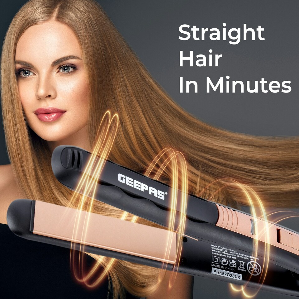 image 1 of GEEPAS Ceramic Hair Straighteners - Black