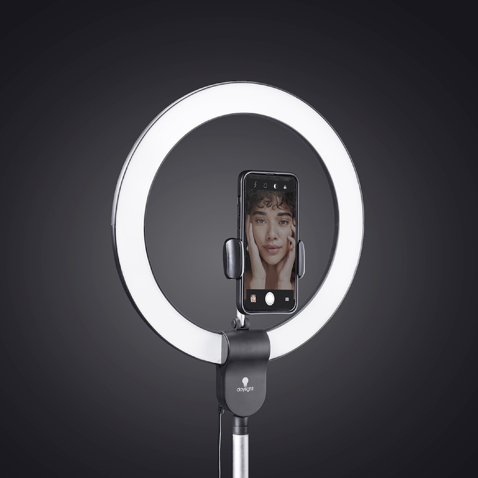 image 1 of Daylight Aura Ring Light Premium 6000K LED with USB Port & Carry Bag
